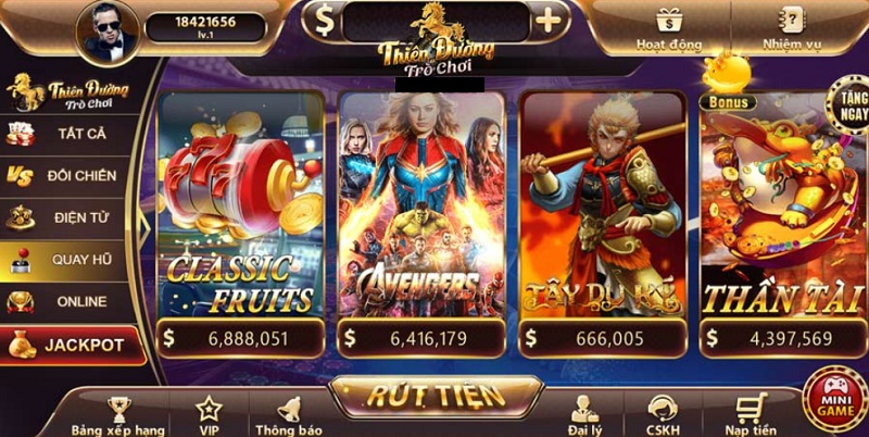 Rinh về khoản tiền thưởng khổng lồ từ việc chơi game slots tại tdtc