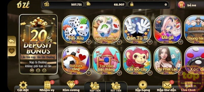 Truy cập đúng link website chính thức của cổng game Oze6868